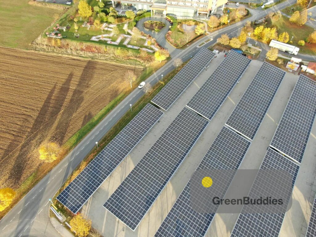 Solar Carport: A solar panels on a parking lot
